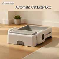 Bac à litière pour chat automatique, auto-nettoyant, écologique, en plastique, durable, à design ouvert, grande capacité de 65 L et contrôle des odeurs