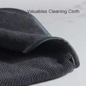 <b>Black</b> High Quality 400gsm Square Microfiber Super Soft Quick Dry Lightweight Lint-Free Reusable Edgeless Multi-Purpose Home - Product Image 3