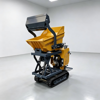 Mini-dumper chenillé hydraulique de 500 kg à chargement automatique avec ciseaux de levage et chenilles en caoutchouc