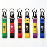 Porte-clés court en polyester avec logo personnalisé, clip bec d'aigle, anneau métallique pour clé de voiture, sac, pendentif, cadeau promotionnel