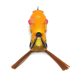 Nouvelle grenouille flottante anti-herbe Boxer Frog pour zones de marais profondes, hameçons <span class=keywords><strong>ultra</strong></span>-affûtés anti-corrosion, caoutchouc souple, attrape le bar - Product Image 4