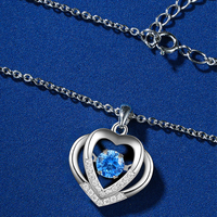 Saint-Valentin et fête des mères 925 collier de collier en mouvement de coeur plaqué argent pour les femmes
