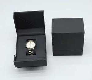 Boîte à bijoux en papier à couvercle rabattable de luxe, boîte cadeau rigide noire personnalisée pour l'emballage de bijoux avec plateau en mousse EVA - Product Image 5