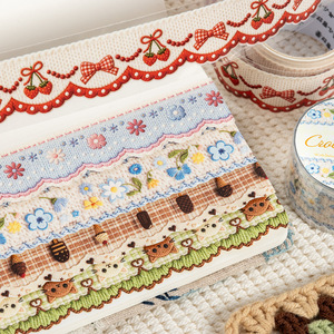 1 rollo de cinta de la serie Crochet Fun, cinta realista estilo crochet con una ligera textura de tela vintage - Product Image 4