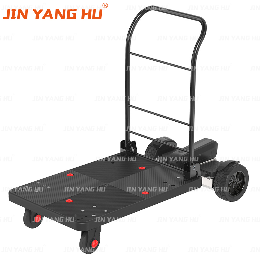 JIN YANG HU Electric Trolley Flatbed Logistics Picking Truck Turnover Folding Trolley Self-Balancing Scooter Hand Cart