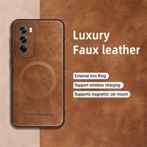 Funda de teléfono de cuero con <span class=keywords><strong>carga</strong></span> inalámbrica magnética para <span class=keywords><strong>Oppo</strong></span> <span class=keywords><strong>Reno</strong></span> 12 11 10 9 <span class=keywords><strong>8</strong></span> 7 <span class=keywords><strong>Pro</strong></span> / 10 <span class=keywords><strong>Pro</strong></span> + / Find X5 Lite, funda de parachoques suave de lujo - Product Image 1