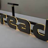 Enseigne rétroéclairée LED en acier inoxydable antirouille avec logo personnalisé, lettres lumineuses pour mur de bureau d'entreprise