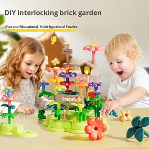 Đa dạng vườn khối xây dựng sáng tạo HANDMADE HẠT lớn tự làm giáo dục chơi nhà cắm hoa cô gái chơi thiết lập - Product Image 2