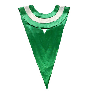 Châle de remise de diplôme vert brodé en forme de V, écharpe académique de maîtrise et de doctorat, cape pour cérémonie universitaire Printemps 2025 - Product Image 1
