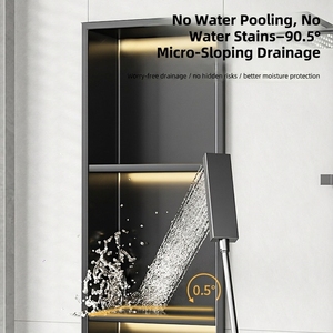 <span class=keywords><strong>Nicho</strong></span> de <span class=keywords><strong>Ducha</strong></span> Personalizado con Luz LED, <span class=keywords><strong>Nicho</strong></span> de <span class=keywords><strong>Ducha</strong></span> Empotrado en la Pared, Estante de Acero Inoxidable para Baño - Product Image 4