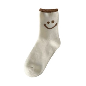 2025 Hot Warm <strong>Sock</strong> Cute Winter Cotton Tube Teen Girl Women Wearing Smile Towel Bottom Crew Tube Rolled Slouch Warm <strong>Sock</strong> - Product Image 5