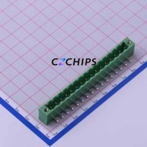 KF2EDGRM-5.0-16P Plug-in Terminal Block Bent Lead Through Hole,P=5mm Board-to-Board / Socket - Closed Screw Fixing 1x16P 5mm - Product Image 1