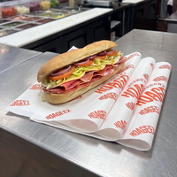 Papier d'emballage alimentaire jetable personnalisé, résistant à la graisse, biodégradable, respectueux de l'environnement, pour sandwichs, hot-dogs
