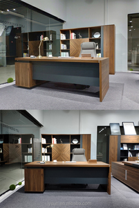 Nhà Máy Giá Rẻ Kinh Tế Óc Chó Chuyển Đổi Đồ Nội Thất Quản Lý Văn Phòng Bằng Gỗ Bàn Điều Hành - Product Image 3