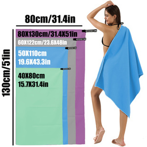 Serviette de plage absorbante portable pour le camping et les sports, serviette en microfibre personnalisée en gros - Product Image 2
