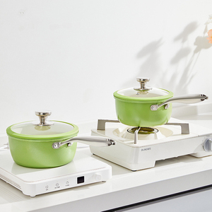 Olla de Cerámica Antiadherente Color Verde Aguacate, Olla Multiusos <span class=keywords><strong>para</strong></span> Cocinar, Freír, Alimentar Bebés, Apta <span class=keywords><strong>para</strong></span> Estufas de Inducción y Gas, Olla <span class=keywords><strong>para</strong></span> Sopa y Salsas - Product Image 4