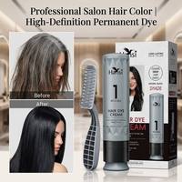Tinte de Cabello Negro sin Amoníaco de Alta Calidad, Fórmula Nutritiva Anti-Goteo, Uso Doméstico, Permanente, sin Peróxido