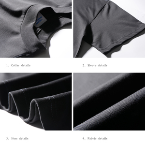 Camisetas de Cuello Alto, Manga Corta, Cuello Acanalado, 230G, 100% Algodón, Camisetas Lisas para Hombre - Product Image 6