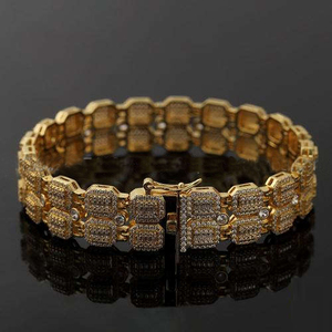 Bracelet à maillons en argent sterling 925 avec pierres de moissanite cultivées en laboratoire, style cubain glacé, parfait pour un usage quotidien - Product Image 1