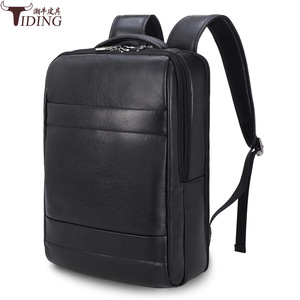 Tiding Genuine <b>Leather</b> <b>Backpack</b> 15.6 Inch <b>Large</b> Capacity Business Travel Men's <b>Backpack</b> - Product Image 2