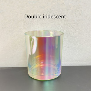 Wax 8oz Glass Iridescent Candle Container jar with Lid