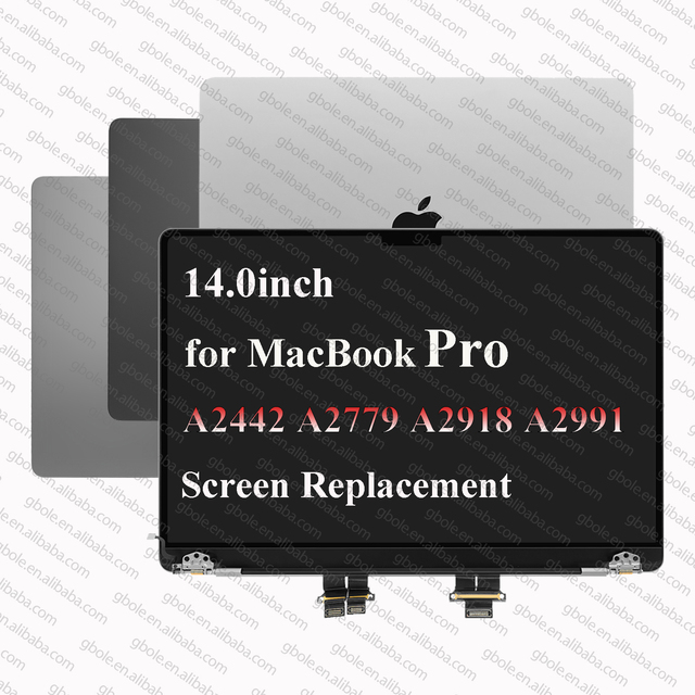 New Screen Assembly for MacBook Pro A2918 A2779 A2992 A2442 M3 14 Inch LCD Screen Display Assembly Replacement A+