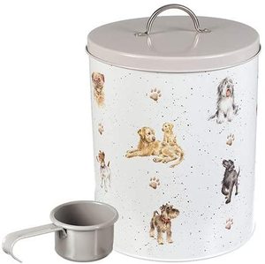 Dog Treat and Food Storage Tin with Lid with Handle pet food container