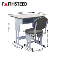 Ensemble bureau et chaise pour enfants avec pieds à double barre de soutien et compartiment de rangement ouvert pour une utilisation quotidienne à l'école et pour les études