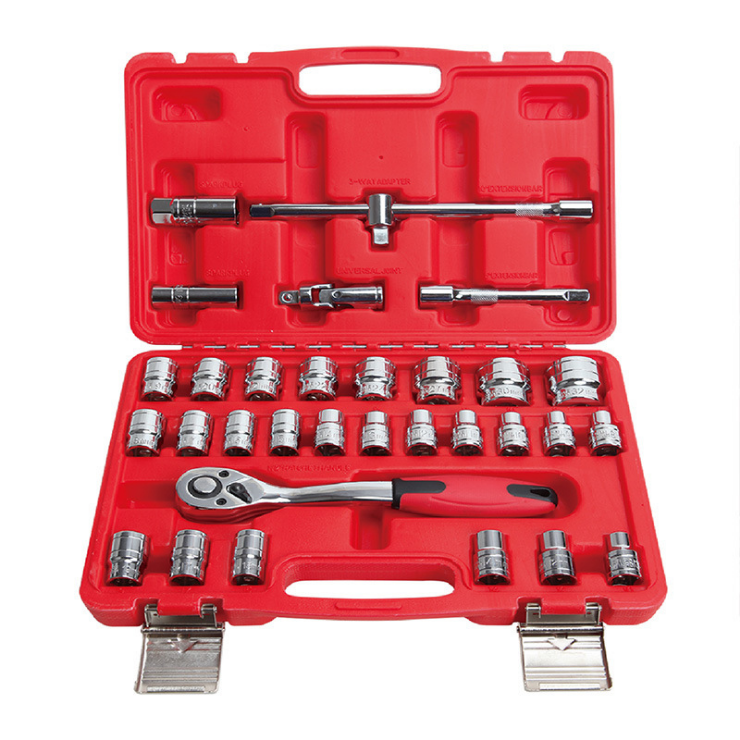 32PCS Ratchet Socket Wrench Set Automotive service set Auto repair tools Box Spanner Wrench Kits