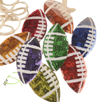 Offre Spéciale – Écussons thermocollants en feutre non tissé écologique, motif ballon de rugby, forme nœud, avec sequins sportifs pour vêtements et chapeaux