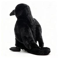 Nouvelle Peluche Corbeau Noir Réaliste, Animal en Peluche Corbeau Entièrement Noir, Décoration Gothique pour Chambre, Cadeau, Jouet de Collection en Gros