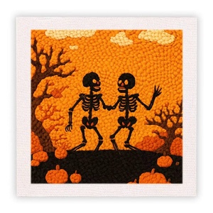 Kit de broderie au poinçon carré DIY durable en tissu de coton à thème animal 25*25cm Marque XIXI pour la décoration intérieure et les débutants - Product Image 5