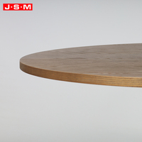 Meubles pour restaurant, table à manger en contreplaqué avec plateau en placage et base en métal