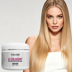 Masque capillaire réparateur et lissant aux acides de fruits YOGI, masque capillaire U-Collagen pour usage quotidien - Product Image 1