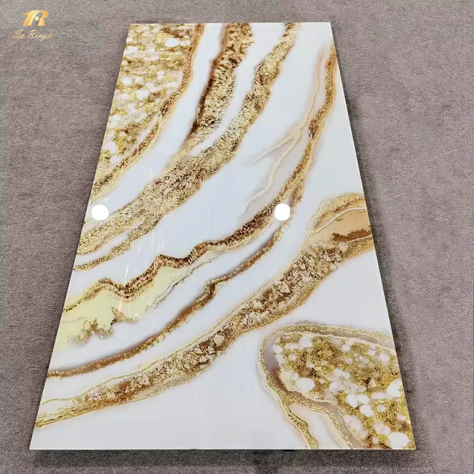 Grande formato design brilhante tv fundo parede azulejos modernos decorativos cerâmica porcelana polido vidro mármore olhar laje telha