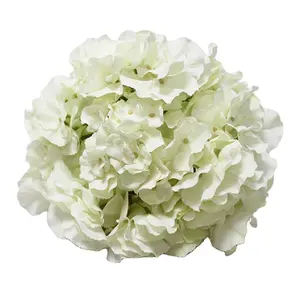 뜨거운 판매 새로운 디자인 인공 흰색 수국 큰 실크 꽃 머리 잡초 장식 인공 장식 꽃