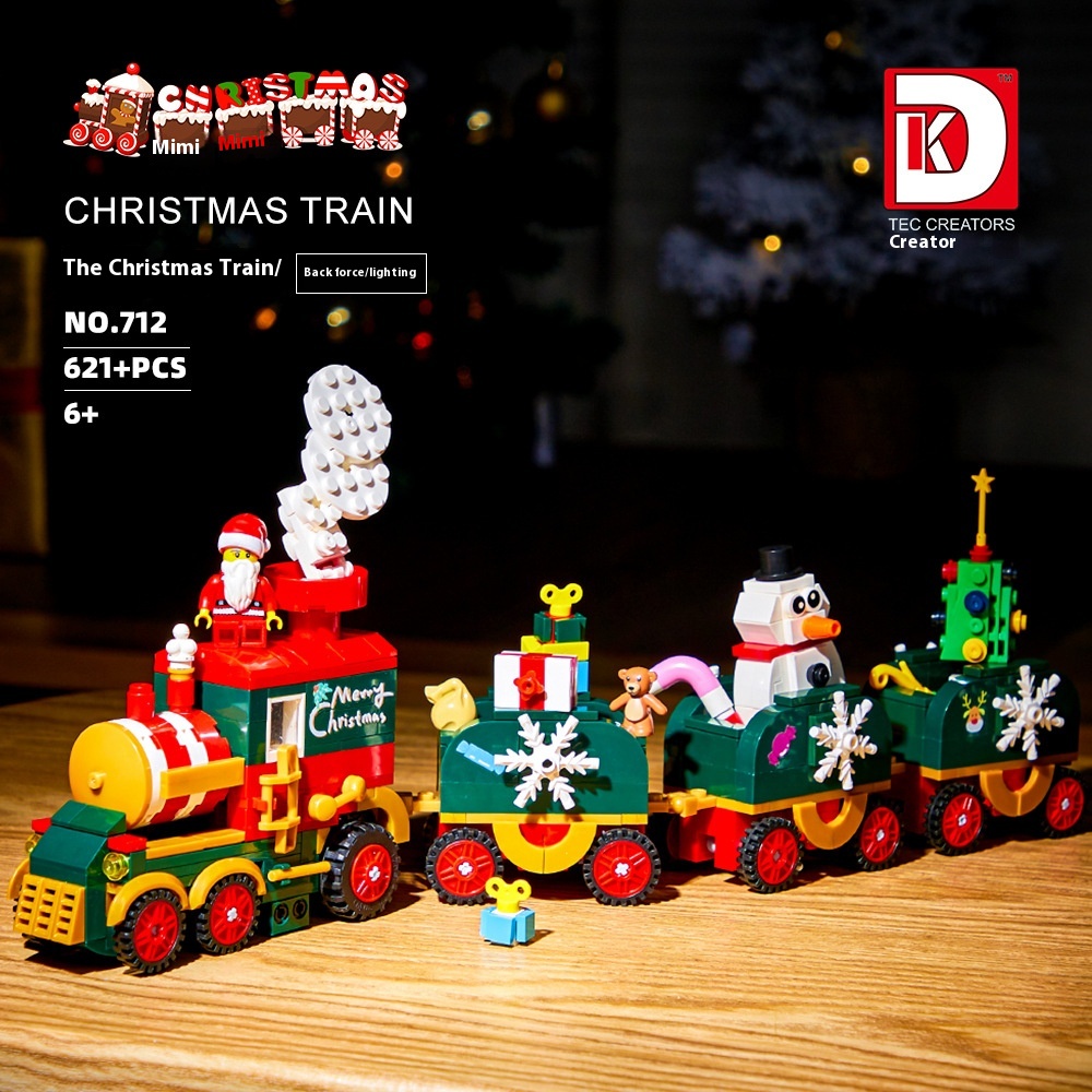Santa Claus Lepin Christmas Train Lego Train Building Create Your