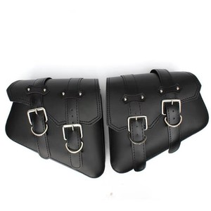 Sacoche latérale en cuir PU noir pour <span class=keywords><strong>moto</strong></span> Honda Suzuki Harley Sportster <span class=keywords><strong>XL</strong></span> 883 XL1200, sacoche à outils gauche et droite - Product Image 2