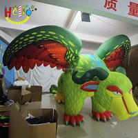 Modèle publicitaire gonflable géant personnalisé gonflable dragon gonflable vert coloré pterosaure avec aile
