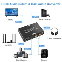 Extracteur audio 192 kHz ARC, convertisseur numérique-analogique (DAC) avec retour audio, SPDIF optique, audio stéréo 3,5 mm L/R pour barre de son et haut-parleur