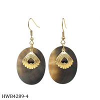 Boucles d'oreilles clous tendance en coquillages hawaïens, or, dauphin, vague, étoile de mer, nacre et coquille d'ormeau naturelle pour fêtes à thème plage