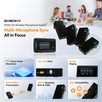 Système de Microphone Cravate Sans Fil Mini SVMic D4 avec Portée de Transmission 200m (656ft), Enregistrement Multi-Personnes et Réduction Intelligente du Bruit
