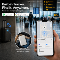 Portefeuille de voyage intelligent avec suivi GPS, compatible Apple Find My et Google Find My Device, blocage RFID, pour les voyages d'affaires