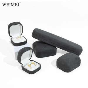 WEIMEI Elegant Handcrafted Jewelry <b>Gift</b> <b>Box</b> For Ring Earring Pendant Necklaces Bracelets With Luxe Suede Velvet Lining Option - Product Image 1