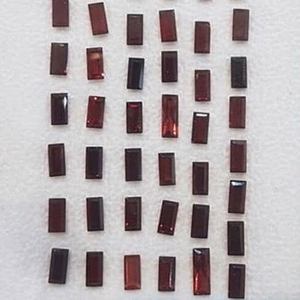 8X16mm โกเมนสีแดงแบบเหลี่ยมเพชรพลอยหลวมเจียระไนแบบธรรมชาติ - Product Image 4