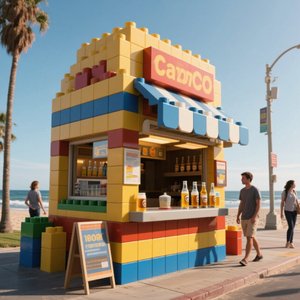 COBLOCKS personalizado ABS + UV, Beach Block Bar, Creative Beach Roadside Beer House bloques de construcción gigantes, fácil de construir - Product Image 1