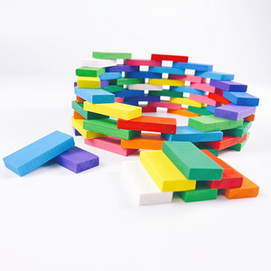 Dominos colorés en bois blocs de construction enfants Intelligence esprit changeant éducatif Puzzle jeu jouets pour enfants garçons filles - Product Image 2