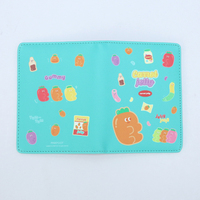Portefeuille de passeport multifonction en cuir PU pour femme, motif carotte gommeuse de dessin animé, élégant et mince, avec emplacements pour cartes
