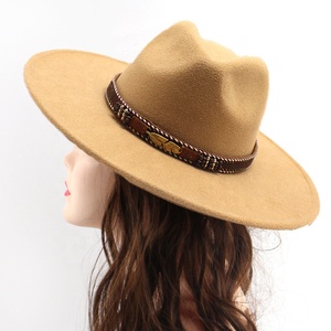 Sombrero de lana de dos tonos para hombre y mujer, Fedora plana de ala ancha, de diseñador, Unisex, <span class=keywords><strong>2022</strong></span> - Product Image 1