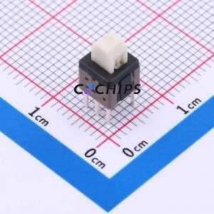 PS-5836DVB-6PL Push Button Switch Through hole Component (THT) Switch Self-Locking Rectangle Plunger 500mA 24V - Product Image 1